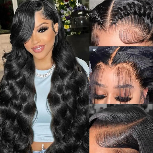 Smabuity Body Wave Lace Front Wigs Human Hair 13x6 HD Lace Front Wigs Human Hair Pre Plucked Body Wave Human Hair Wig 180% Density Frontal Glueless Wigs Human Hair for Women 20 Inch