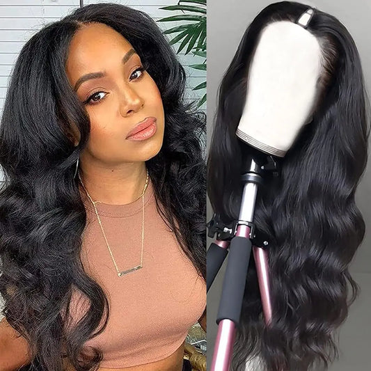 V-Shape Body Wave U-Part Human Hair Wig 20Inch